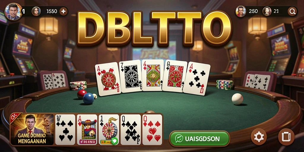 Screenshot gameplay DBLTOTO menampilkan aksi seru permainan domino.