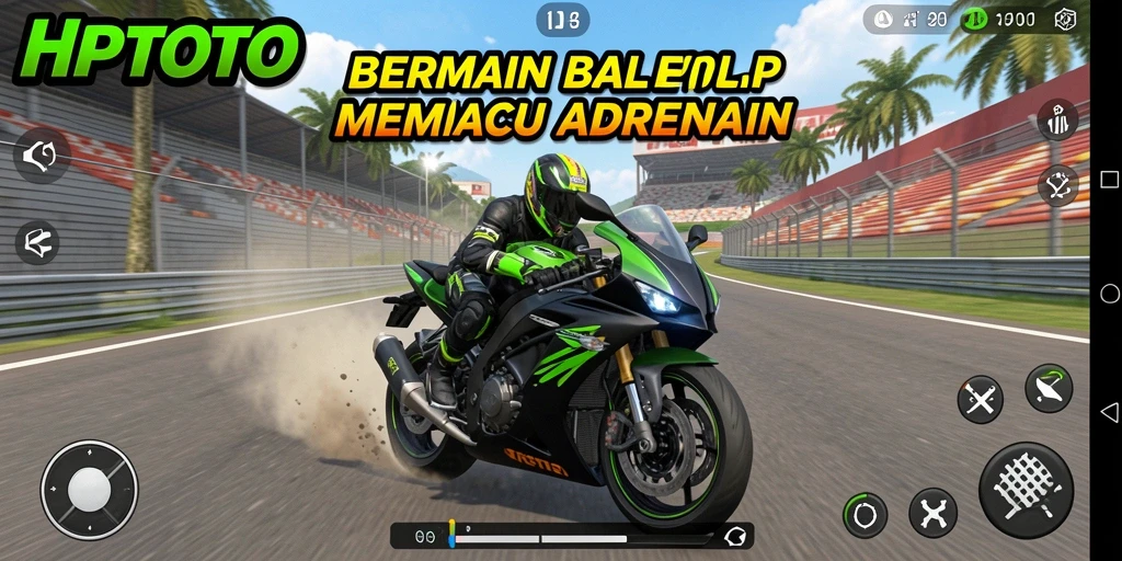 Gameplay mendebarkan dalam balapan motor di HPTOTO.