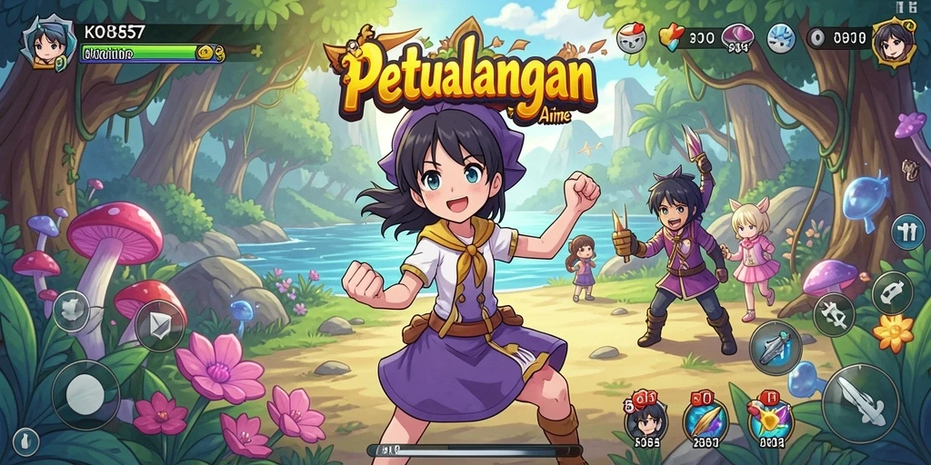 Tangkapan layar menunjukkan aksi seru dalam gameplay Anime KO857.