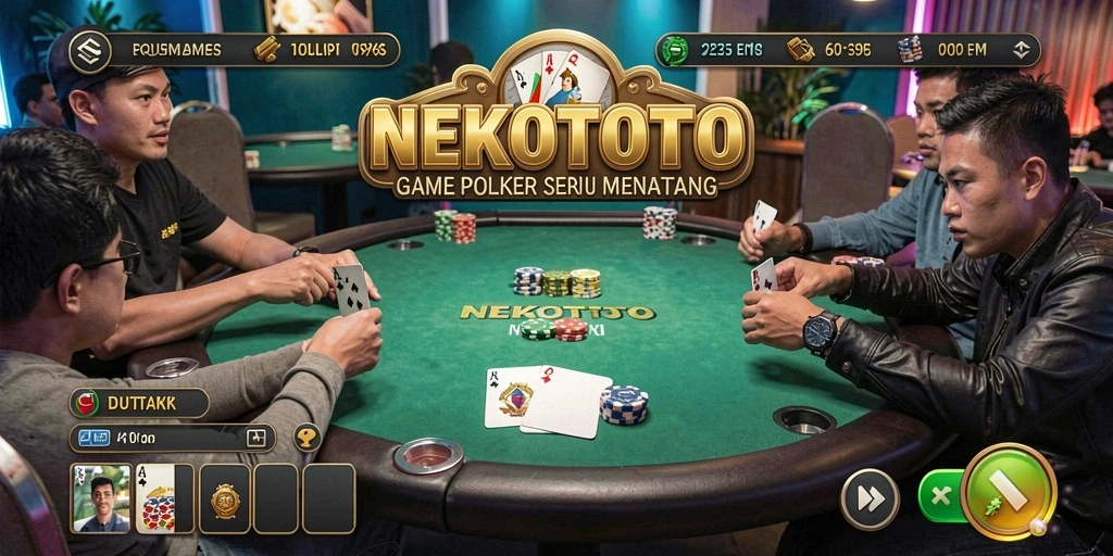 Tampilan gameplay menarik dari NEKOTOTO saat bermain Poker.