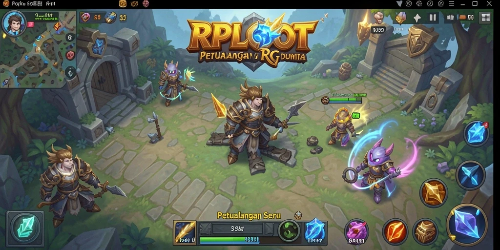 Tampilan gambaran gameplay menakjubkan dalam RPLOOT yang penuh aksi RPG.