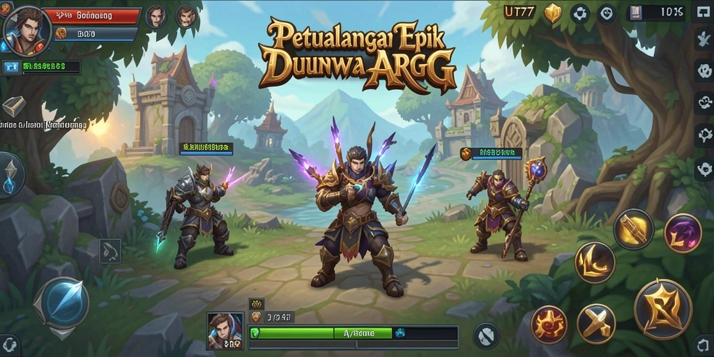 Skrinsut utama UT77 menampilkan aksi seru dalam dunia ARPG.