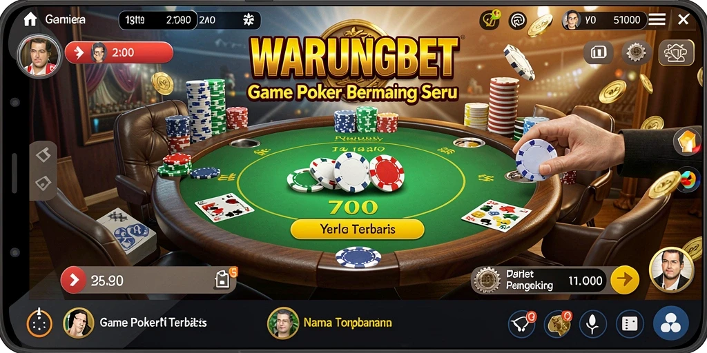 Tangkapan layar menunjukkan gameplay Poker yang seru di WARUNGBET.